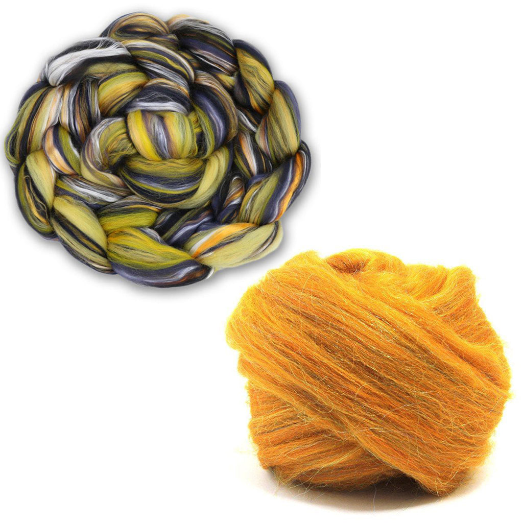 QLOUNI 50 Colors Fiber Wool Yarn Roving Set, Spinning Wool Roving